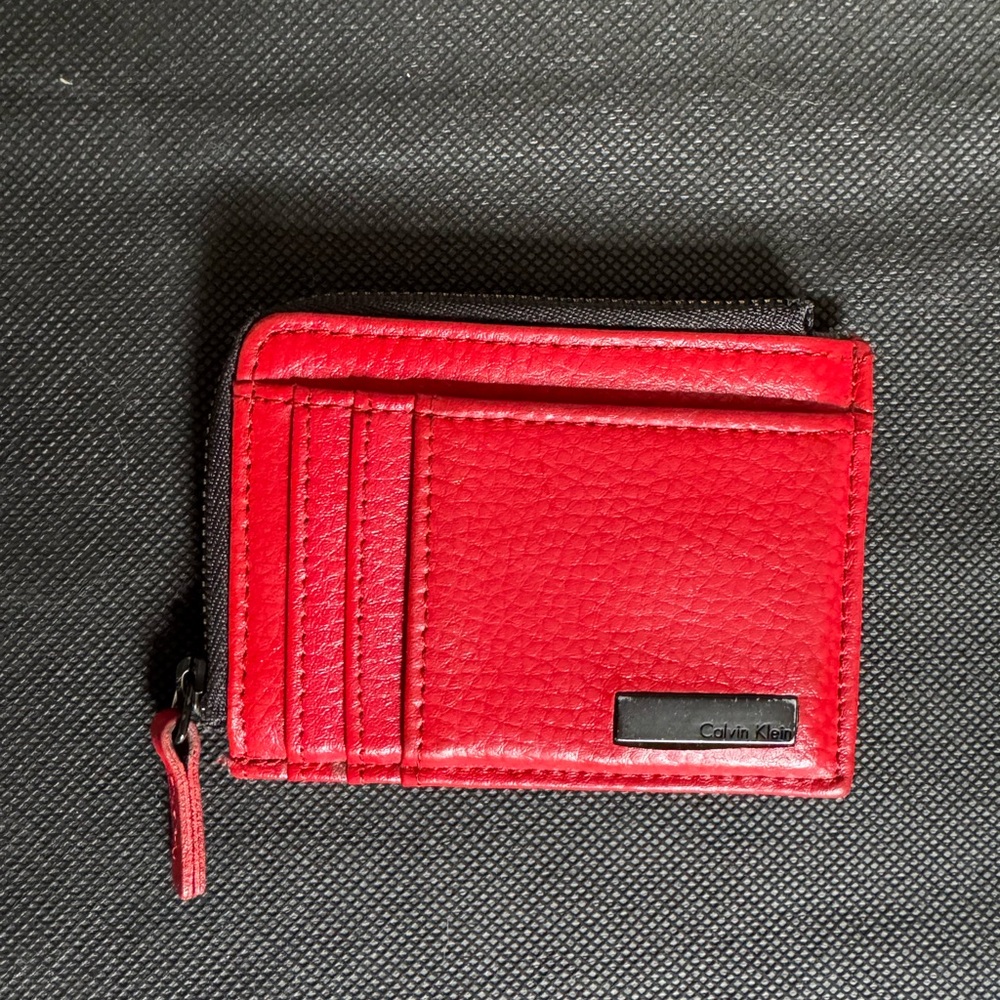 Calvin Klein Vibrant Red Card Wallet